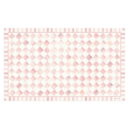 Rosy Check 3' x 5' Floor Mat