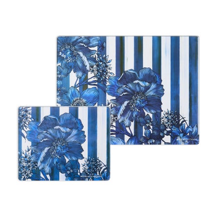Royal English Garden Glass Cutting Board, Set of 2