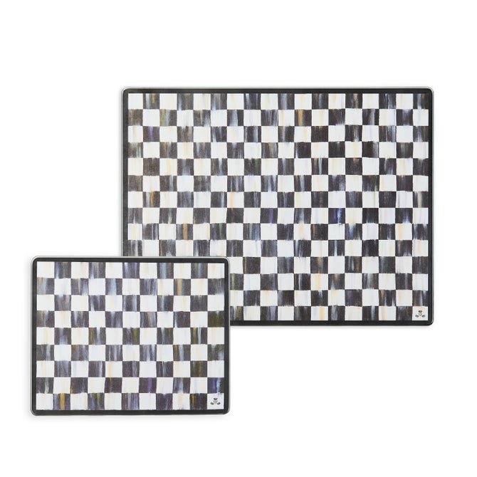 Check Glass Cutting Board, Set of 2