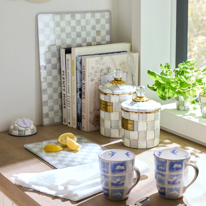 Sterling Check Glass Cutting Boards, Set of 2 image number 1