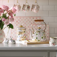 Rosy Check Glass Cutting Boards, Set of 2