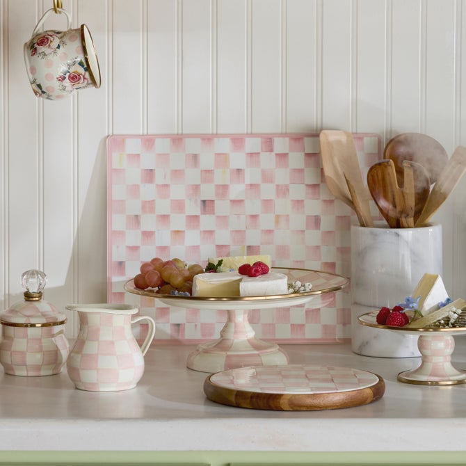 Rosy Check Glass Cutting Boards, Set of 2 image number 4