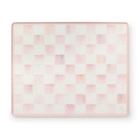 Rosy Check Glass Cutting Boards, Set of 2
