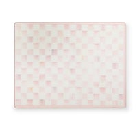 Rosy Check Glass Cutting Boards, Set of 2