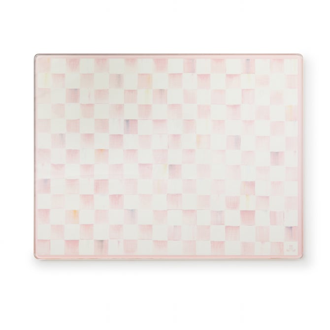 Rosy Check Glass Cutting Boards, Set of 2 image number 1