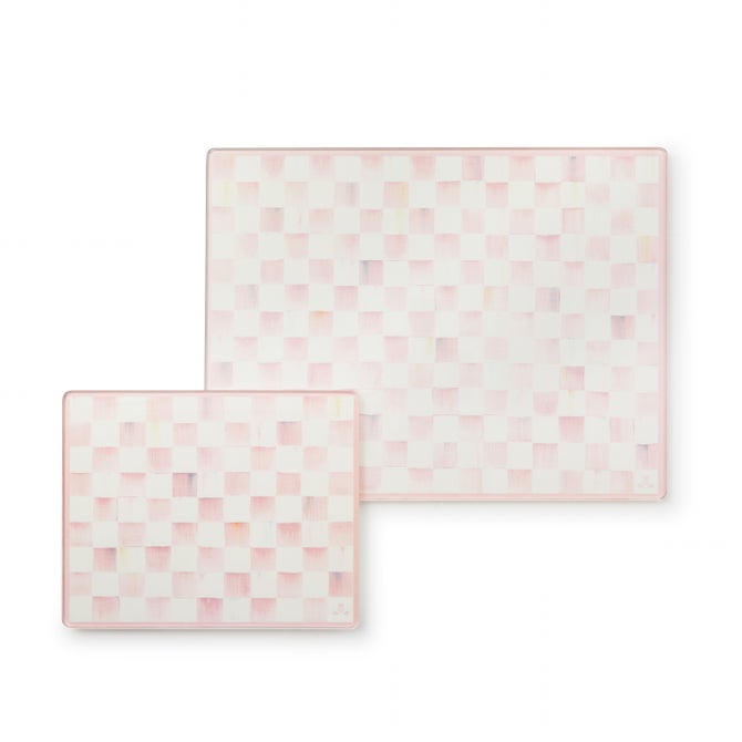 Rosy Check Glass Cutting Boards, Set of 2 image number 0