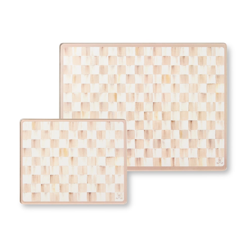 Mocha Check Glass Cutting Boards, Set of 2 mackenzie-childs Panama imagen 1