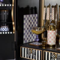 Violet Check Glass Cutting Boards, Set of 2