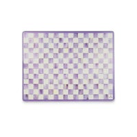 Violet Check Glass Cutting Boards, Set of 2