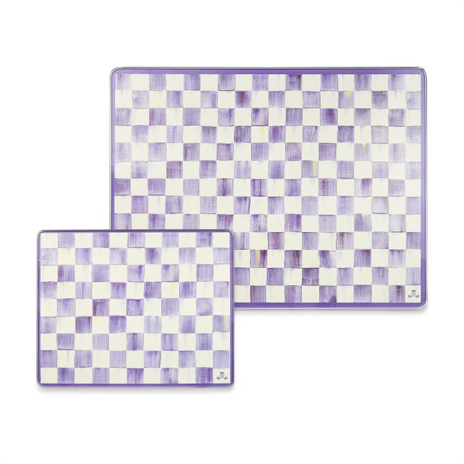 Violet Check Glass Cutting Boards, Set of 2 image number 0