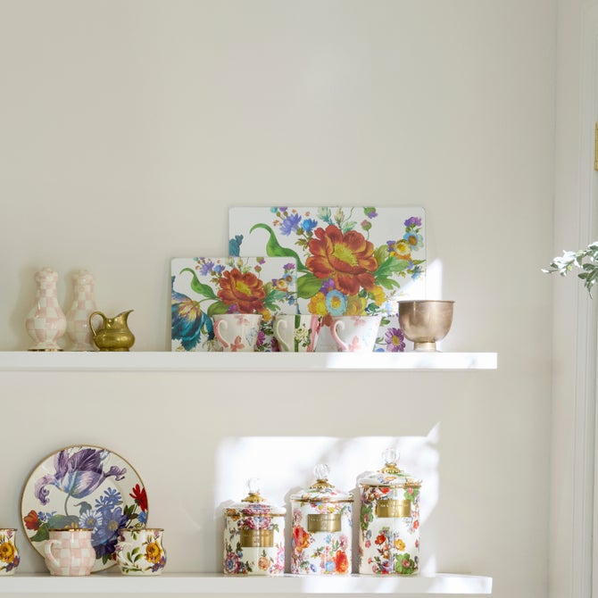 Flower Market Glass Cutting Boards, Set of 2 image number 1