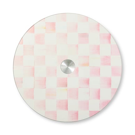 Rosy Check Glass Lazy Susan