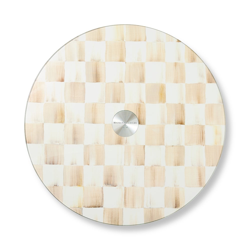 Courtly Check Glass Lazy Susan - Mocha Check mackenzie-childs Panama imagen 1
