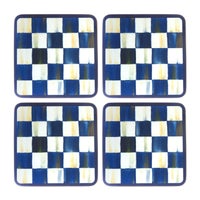 Royal Check Cork Back Coasters, Set of 4