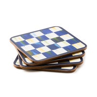 Royal Check Cork Back Coasters, Set of 4
