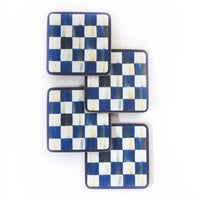 Royal Check Cork Back Coasters, Set of 4