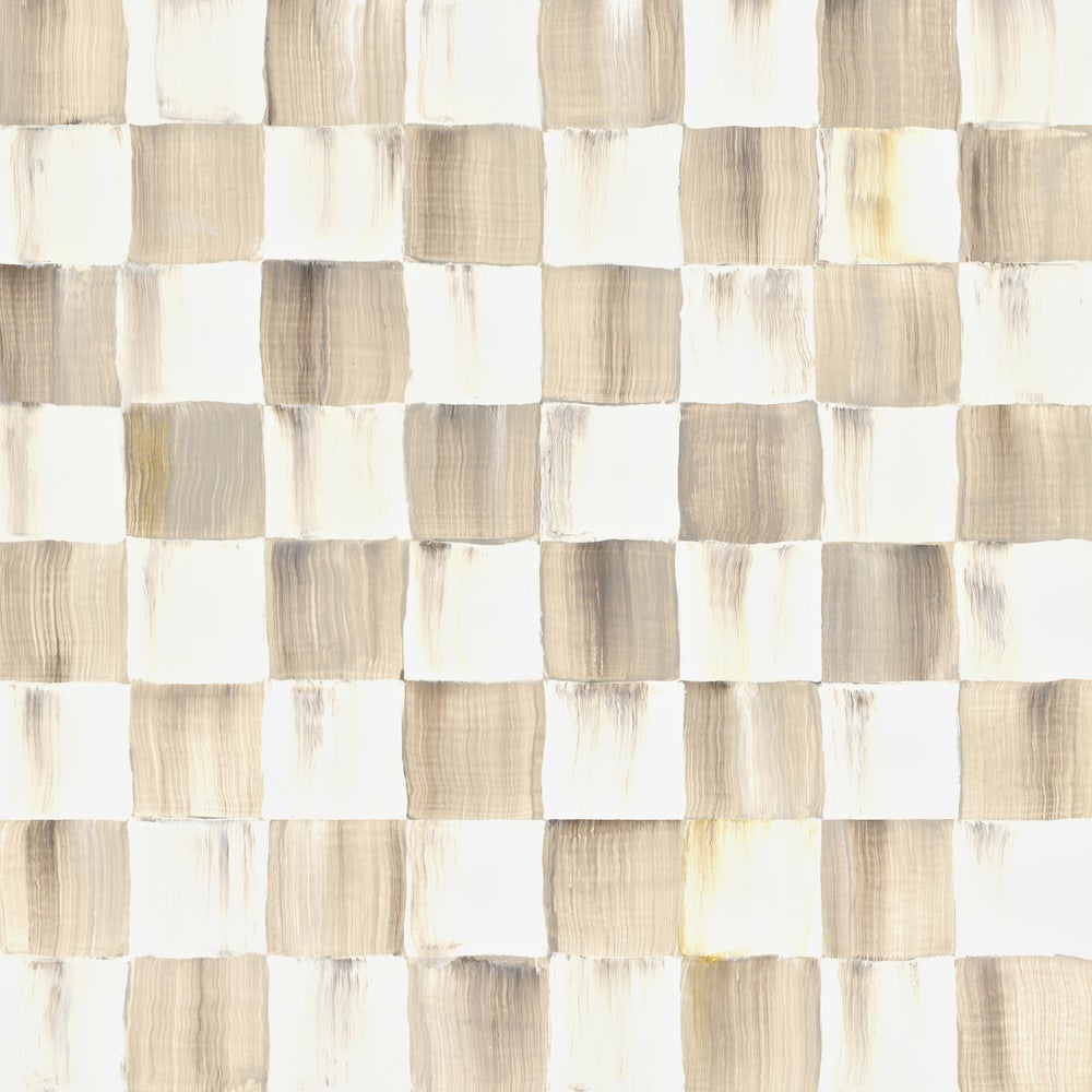 Mocha Check Wallpaper mackenzie-childs Panama imagen 1