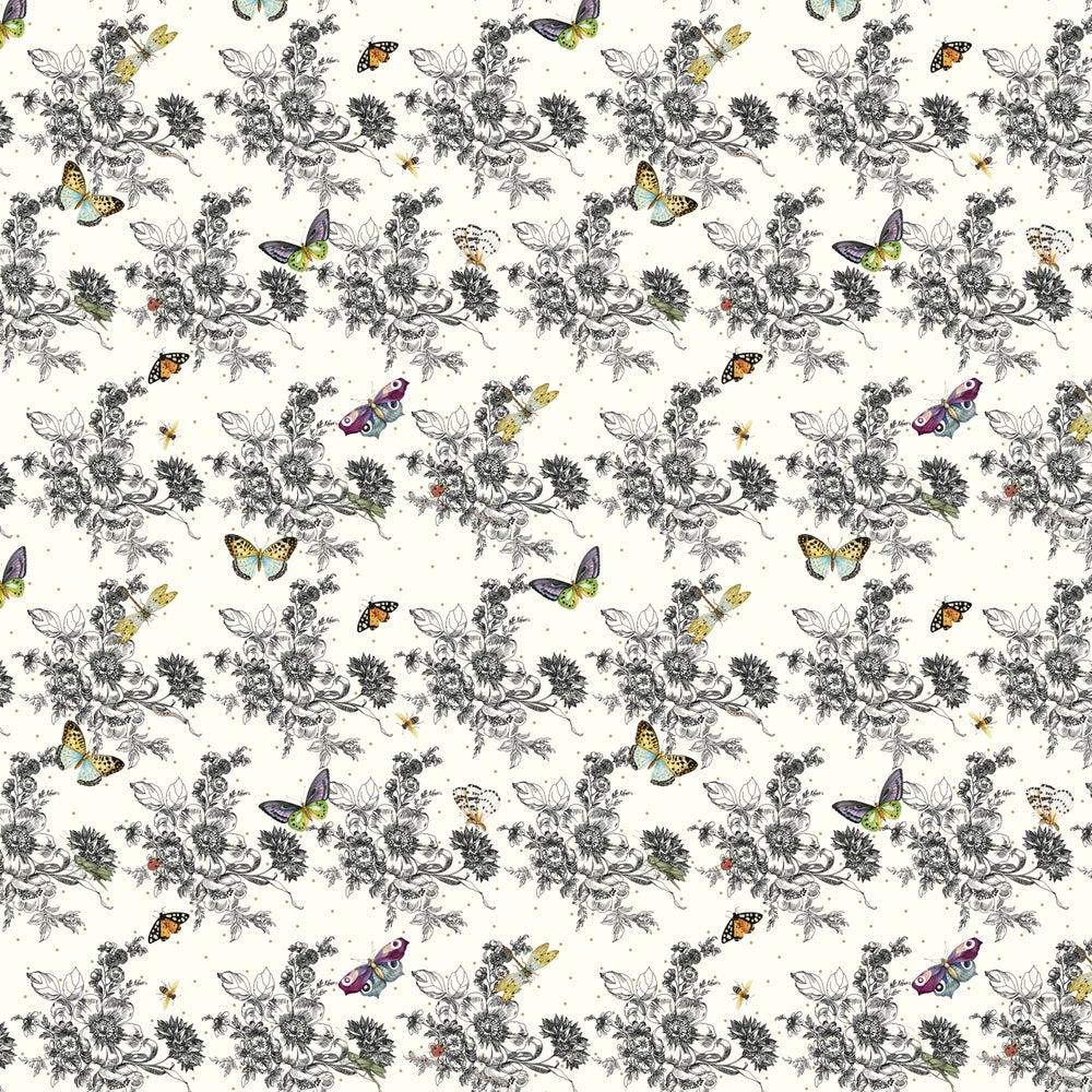 Courtly Check Peel & Stick Wallpaper - Butterfly Toile mackenzie-childs Panama imagen 1