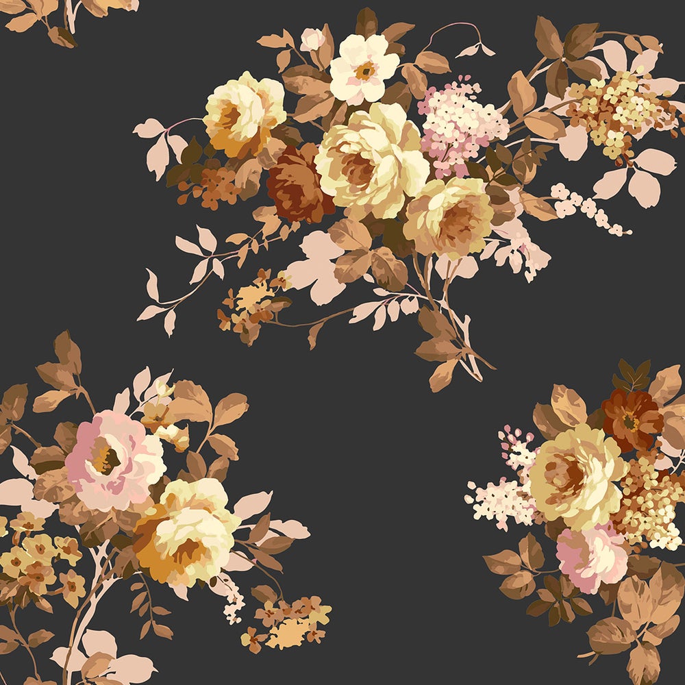 Mocha Wild Rose Peel & Stick Wallpaper mackenzie-childs Panama imagen 1 Mocha Wild Rose Peel & Stick Wallpaper mackenzie-childs Panama imagen 1