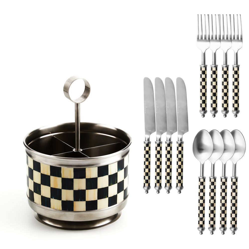 Courtly Check Supper Club Flatware & Caddy Set mackenzie-childs Panama imagen 1