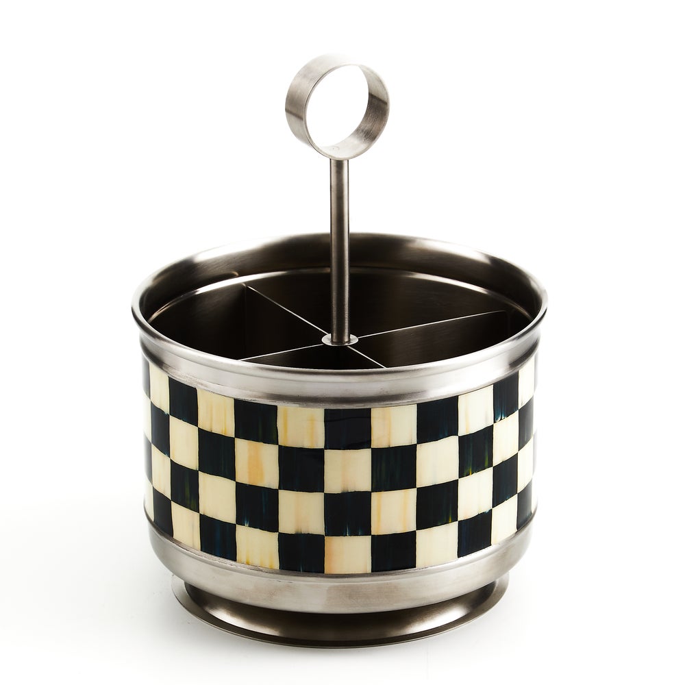Supper Club Flatware Caddy - Courtly Check mackenzie-childs Panama imagen 1