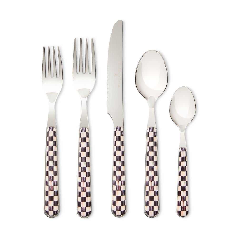 Courtly Check Bistro Flatware 5 Piece Place Setting mackenzie-childs Panama imagen 1