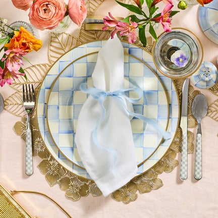 Sterling Check Bistro Flatware 5 Piece Place Setting