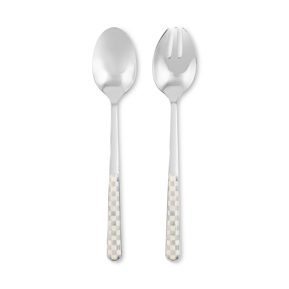 Courtly Check Bistro Salad Serving Set - Sterling Check mackenzie-childs Panama imagen 1