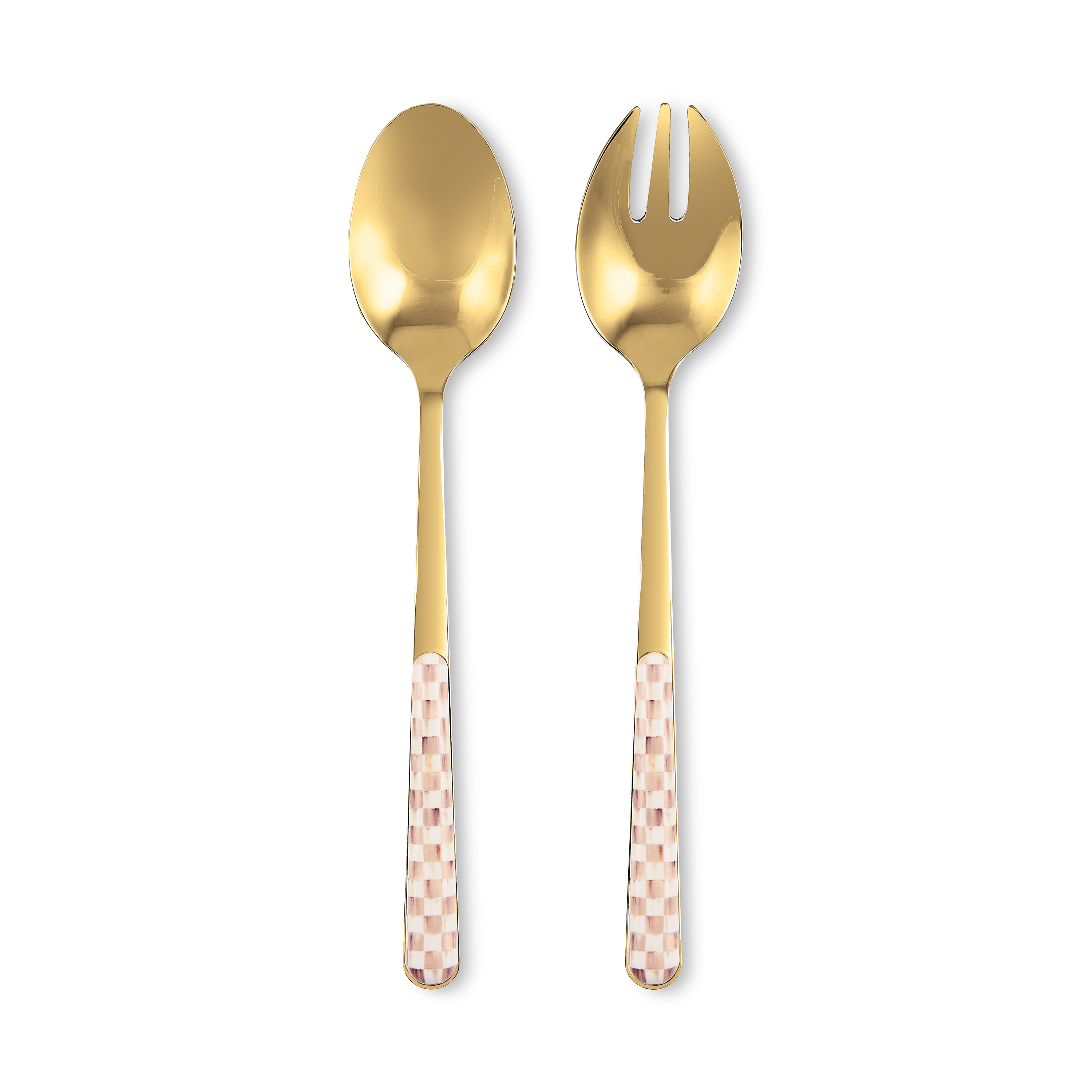 Mocha Check Bistro Salad Serving Set