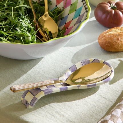 Mocha Check Bistro Serving Spoon