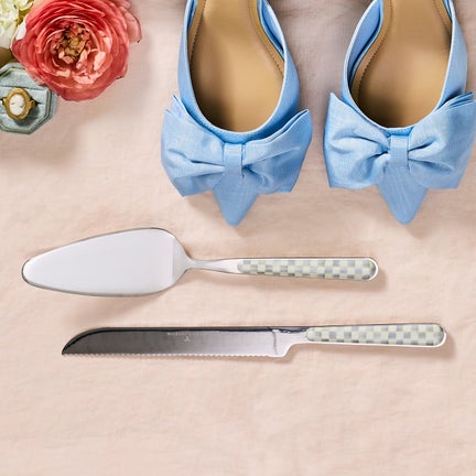 Sterling Check Bistro Cake Serving Set