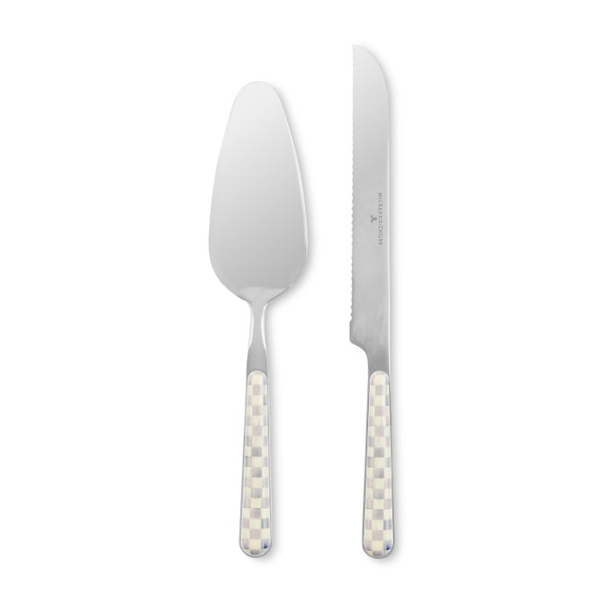 Sterling Check Bistro Cake Serving Set image number 0