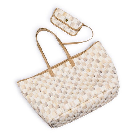 Mocha Check Large Marche Tote