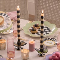 Bands Black Dinner Candles, Set of 2