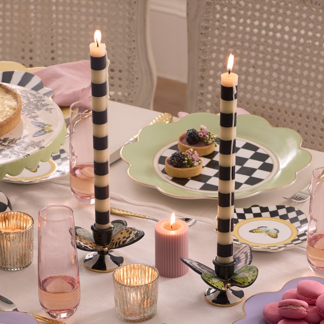 Bands Black Dinner Candles, Set of 2 image number 3