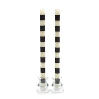 Bands Black Dinner Candles, Set of 2