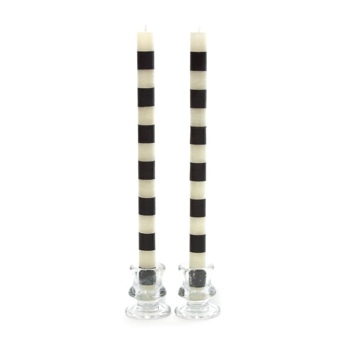 Bands Black Dinner Candles, Set of 2 image number 0