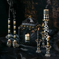 Mini Black & Gold Dinner Candles, Set of 6