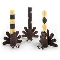Mini Black & Gold Dinner Candles, Set of 6