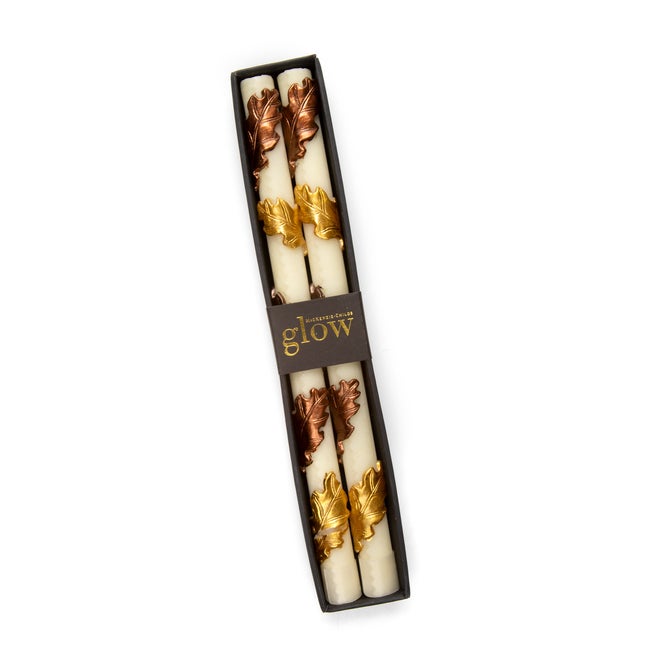 Falling Leaves Dinner Candles, Set of 2 image number 1