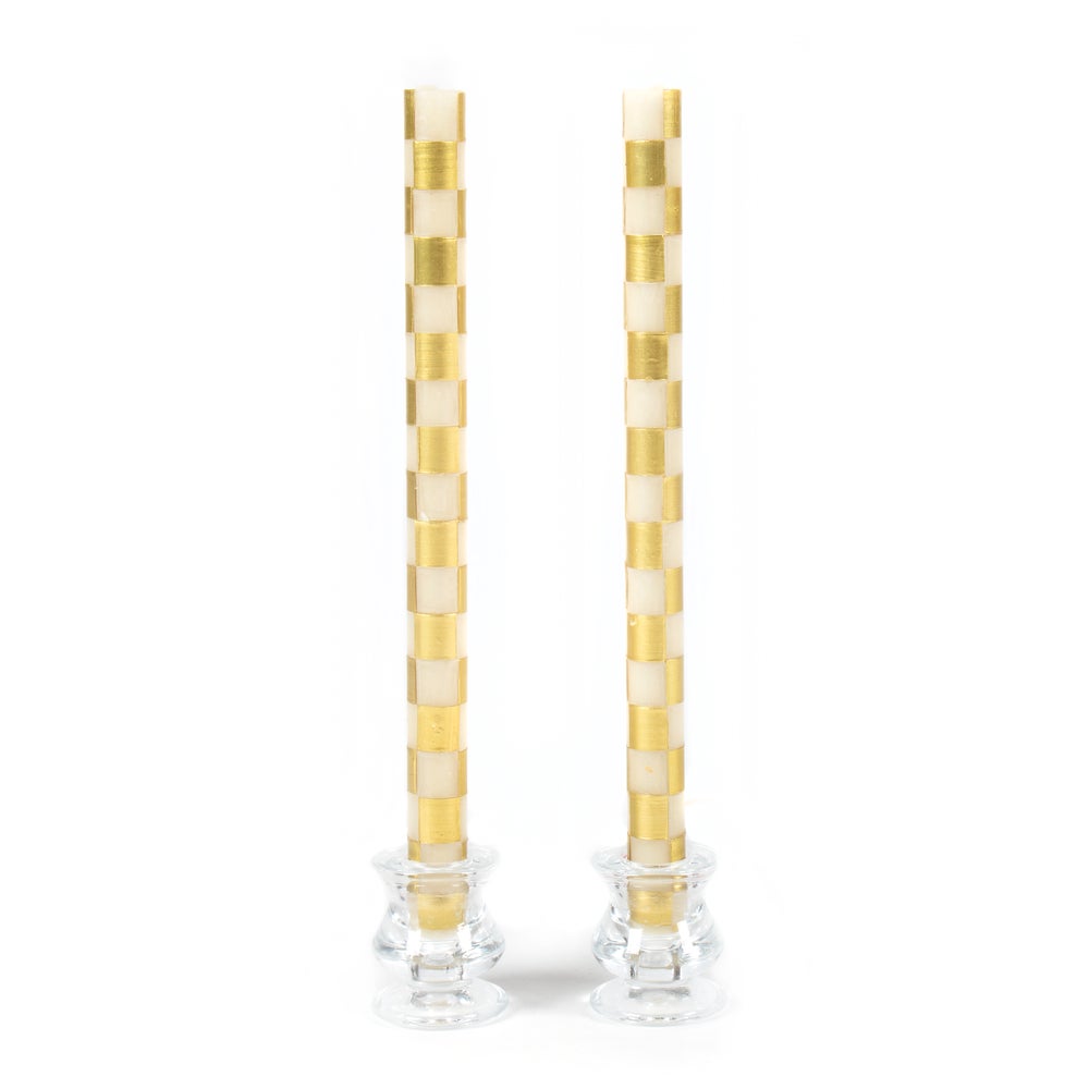 Check Gold & Ivory Dinner Candles, Set of 2 mackenzie-childs Panama imagen 1