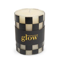 Check 4" Black Pillar Candle
