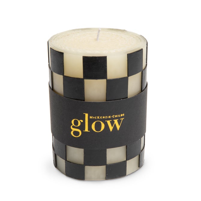 Check 4" Black Pillar Candle image number 3
