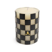 Check 4" Black Pillar Candle