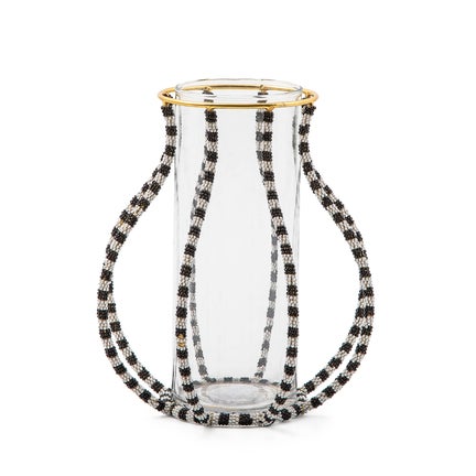 Black & White Greek Small Vase