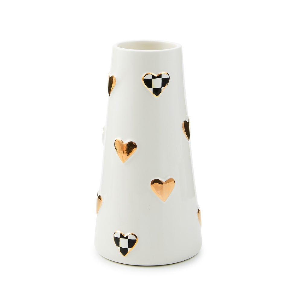 Courtly Check Short Heart Vase mackenzie-childs Panama imagen 1 Courtly Check Short Heart Vase mackenzie-childs Panama imagen 1