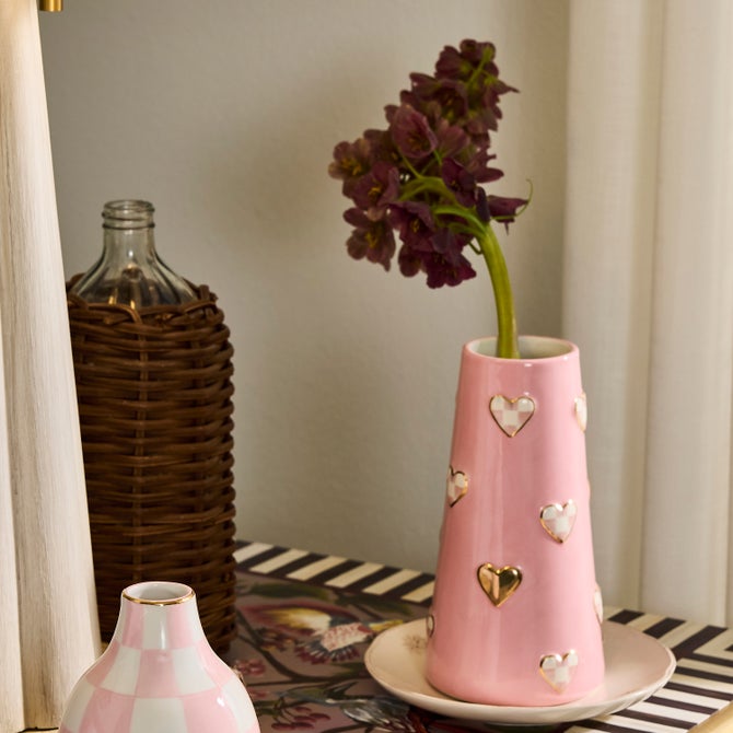 Rosy Check Tall Heart Vase image number 2