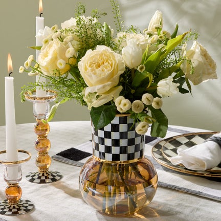 Courtly Check Glass Vase