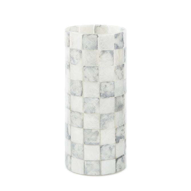 Sterling Check Capiz Small Vase image number 0
