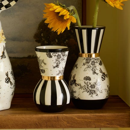 Bee Toile Vases, Set of 2